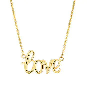 14kt Yellow Gold LOVE Necklace