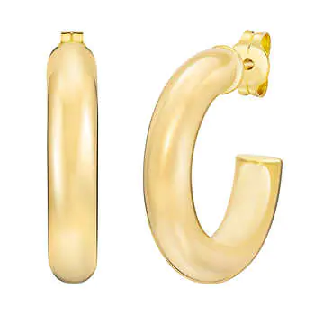 14kt Yellow Gold J Hoop Earrings