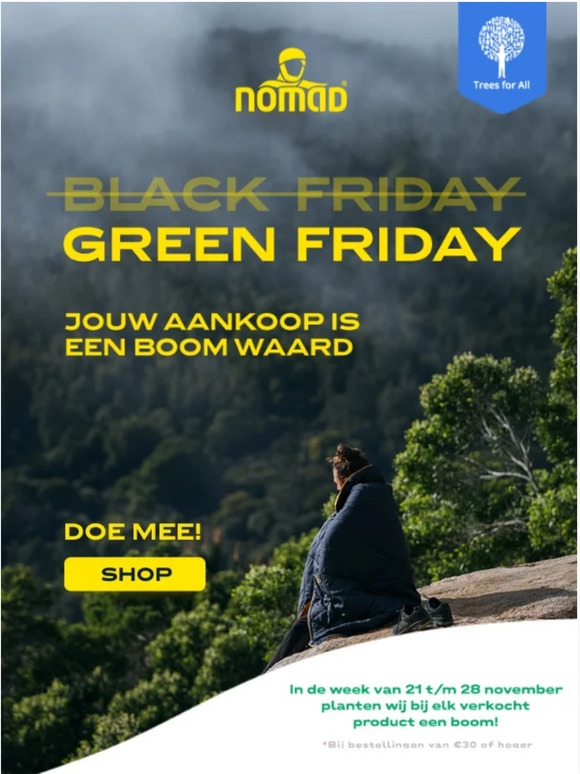 Black Friday = Green Friday. Help jij ons bomen planten? 🌳