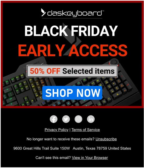 Black Friday Early Access is Here! Up to 50% Off! 🔥