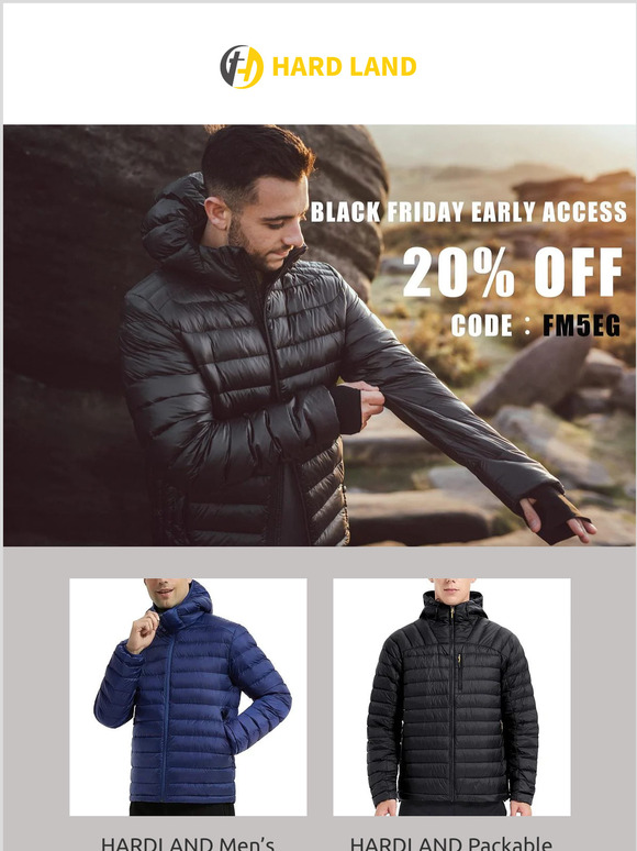 BLACK FRIDAY EARLY ACCESS 20% OFF ON ALL ORDERS — HARDLAND Down Jacket