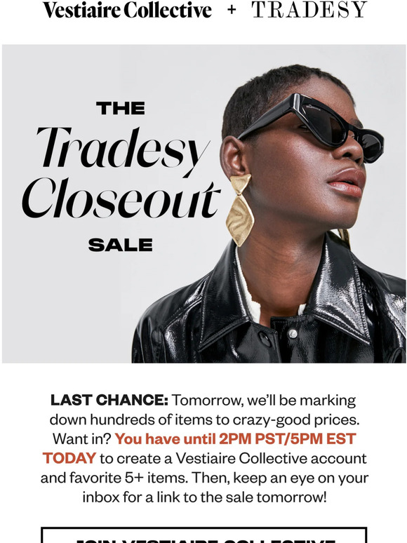 Tradesy: $60 off on Vestiaire Collective, today only.