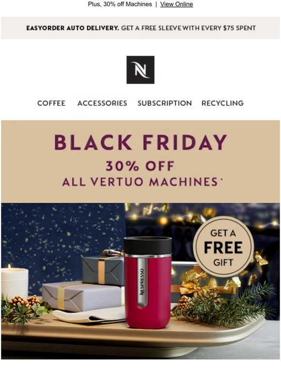 Nespresso Black Friday Deal FREE Raspberry Travel Mug Milled