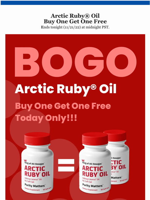 IMMUNOCORP Arctic Ruby® Oil—Buy One Get One Free—Ends Soon Milled