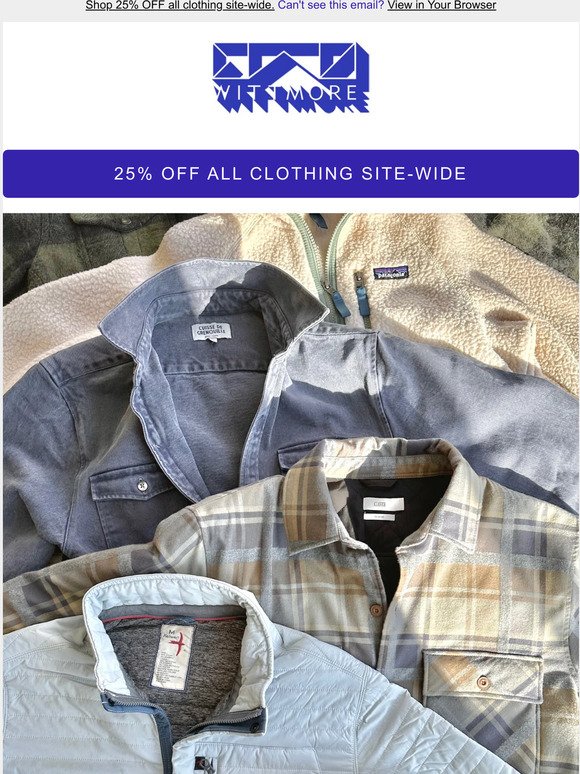 Private client sale - 25% off all clothing site-wide