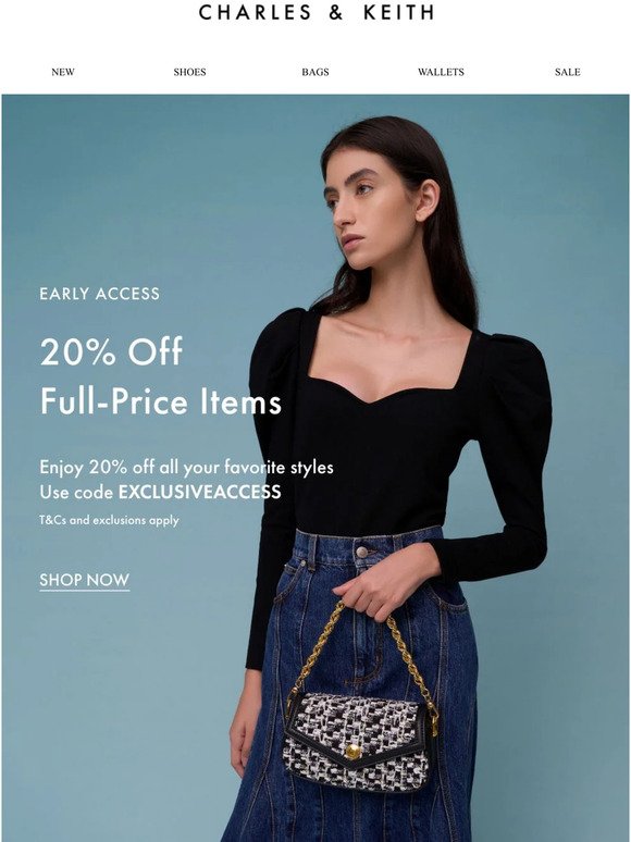 Early Access: 20% Off Full-Price Items​