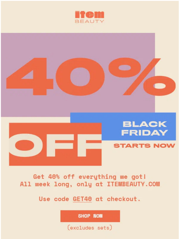 It’s BIG. 40% off BIG 🖤