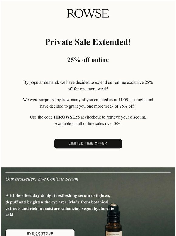 25% Off Extended