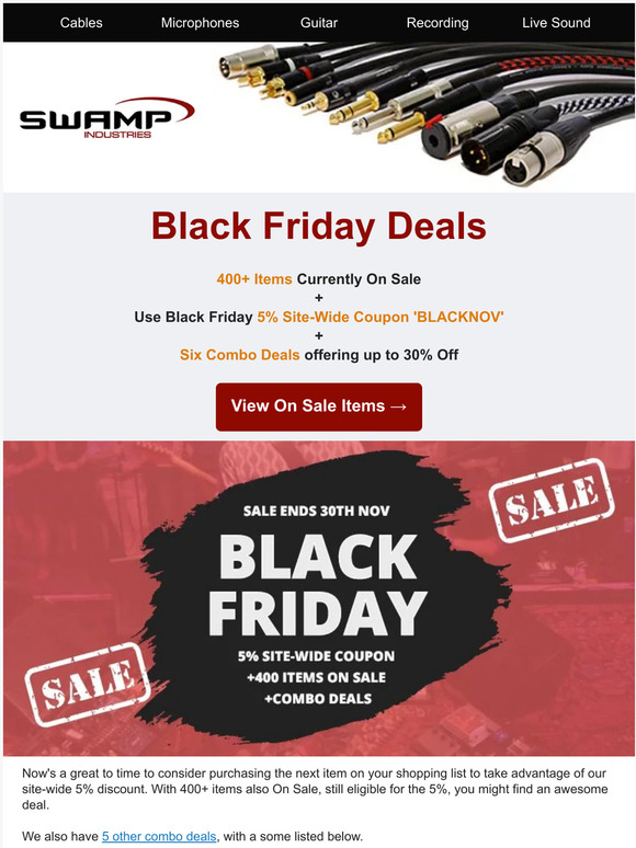 Black Friday Deals 🎶 ➡️ 400+ Items On Sale ➕ Combo Deals ➕ Sitewide Discount