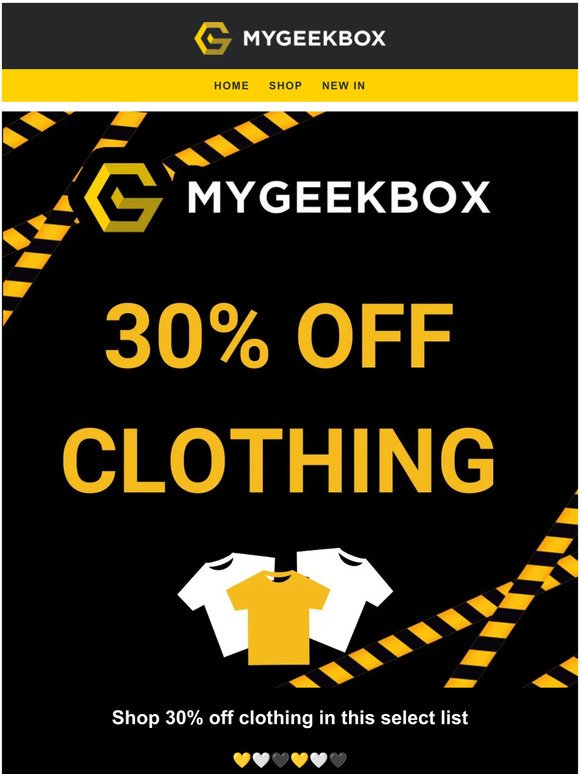 JUST FOR YOU! Save 30% on licensed clothing! 🤑