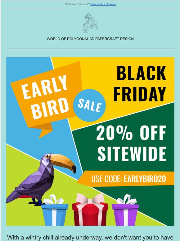 20% Off | Early Bird Black Friday is HERE! 🥳