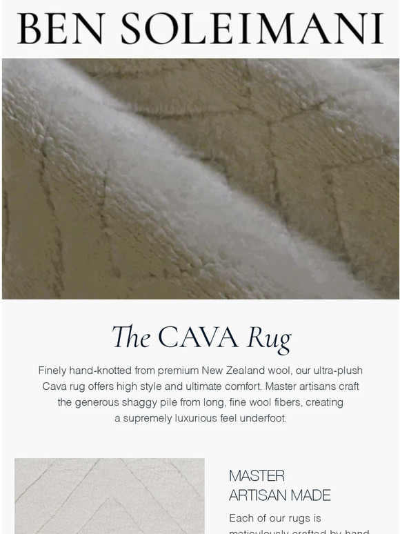 Supremely Luxurious | The Cava Rug by Ben Soleimani
