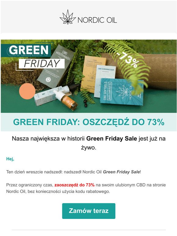 💥 Green Friday Sale: Zaoszczędź do 73% na CBD 💥