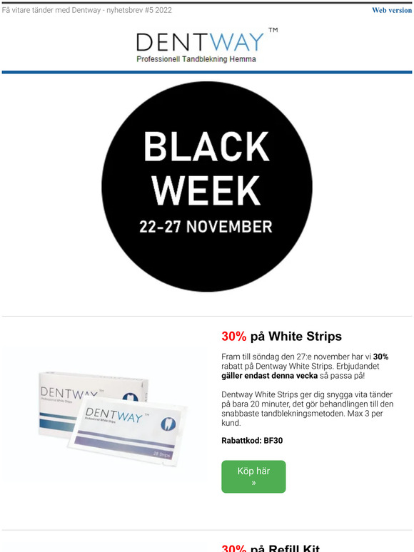 🤩BLACK WEEK med kampanjer på tandblekning: 22 - 27 november