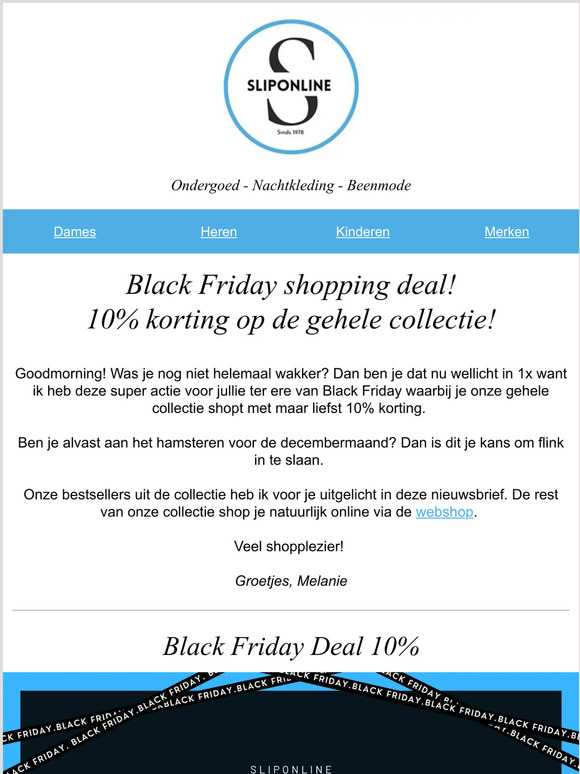 Black Friday deal: 10% korting op alles!
