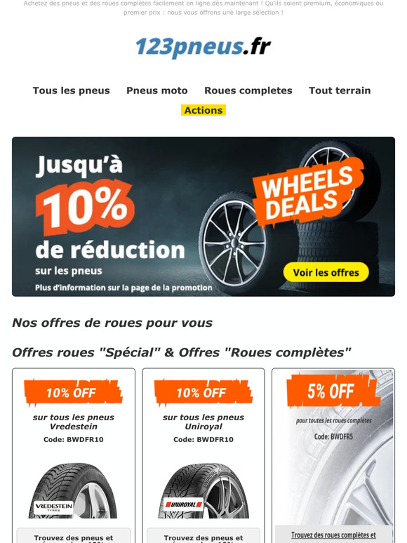 Economisez jusqu'à 10 % avec les Offres Roues Noires
