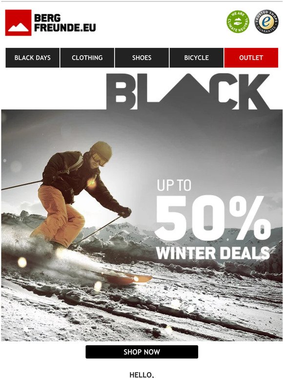 🏴☃️ Get up to 50% off with our winter & ski deals | Black Outdoor Days