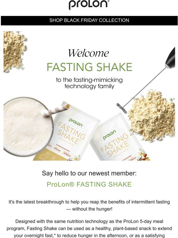 ProLon Introducing the firstever Fasting Shake! Milled