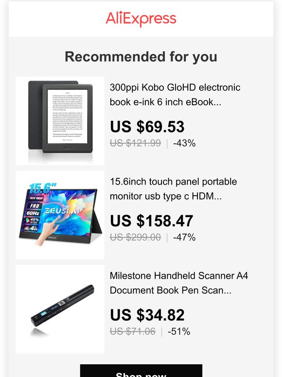 On sale: this week's hottest e-Book Readers, Monitors & Accessories, Scanners
