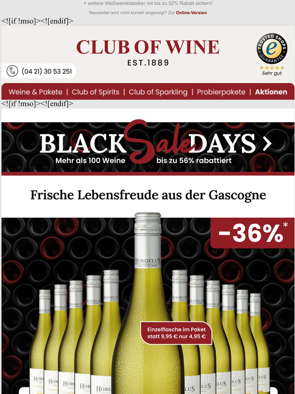 Black SALE Days mit Horgelus-Liebling - NUR 4,95 €/Fl. im Vorratspaket!