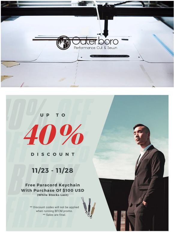 BFCM | UP TO 40% OFF! Free Paracord Keychain With Purchase Of $100 USD
