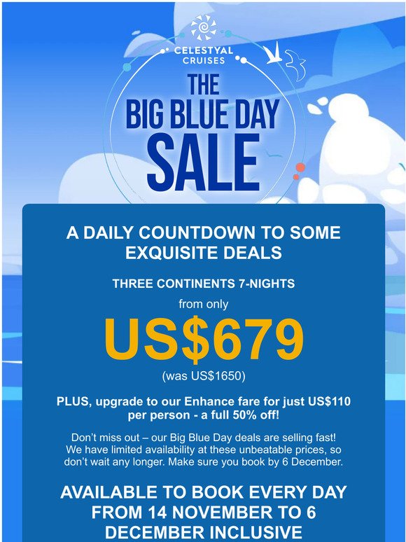 Big blue day sale away, get it now!
