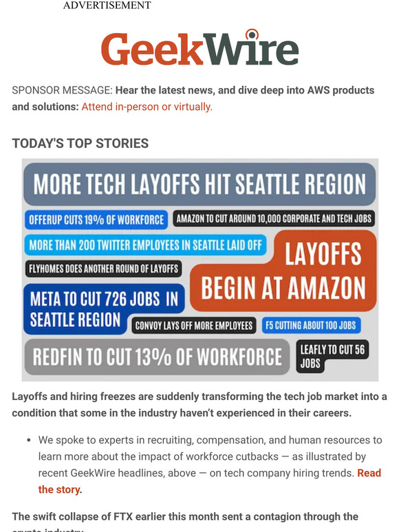 GeekWire How tech layoffs are transforming the job market Images from NASA’s Orion capsule