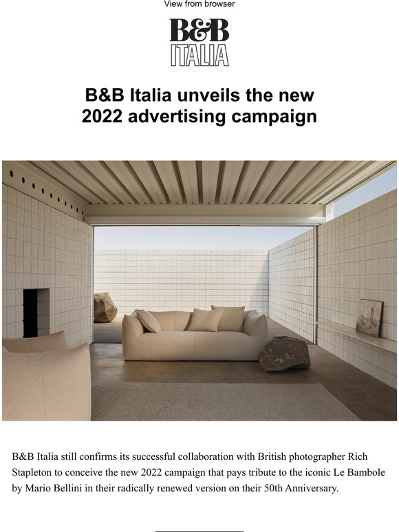 B&B Italia: B&B Italia Unveils The New 2022 Advertising Campaign | Milled