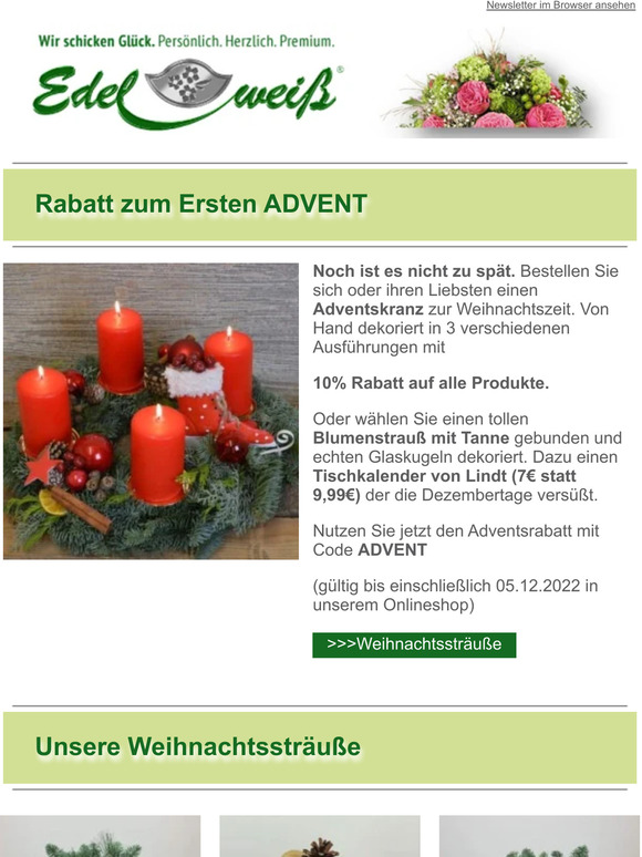 Rabatt zum Ersten ADVENT
