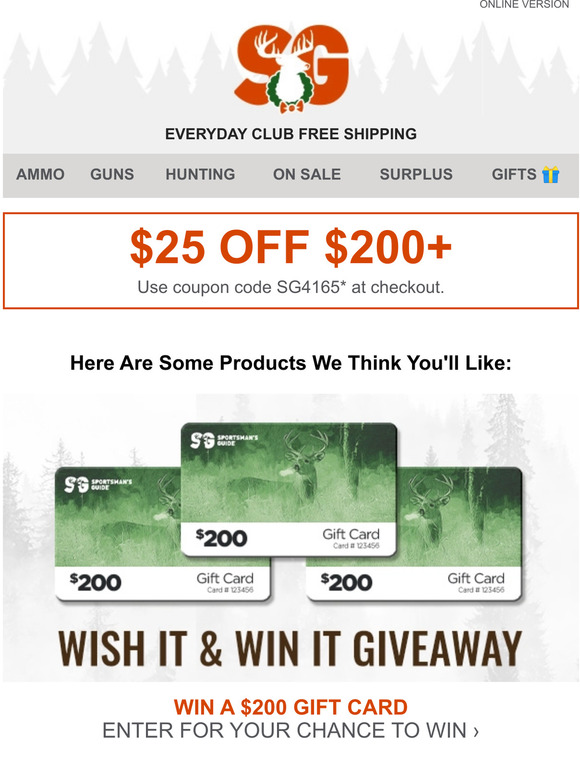 The Sportsman's Guide Top Products Picked For You + 25 Off Orders 200+ Milled