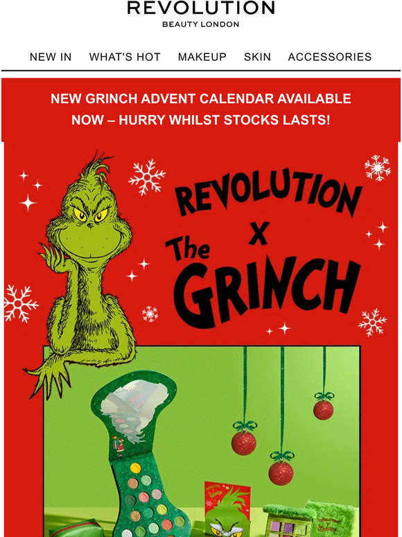 Revolution Beauty US INTRODUCING The Grinch x Revolution Advent
