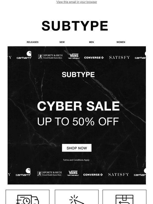 Cyber Sale Starts Now - Up To 50% Off