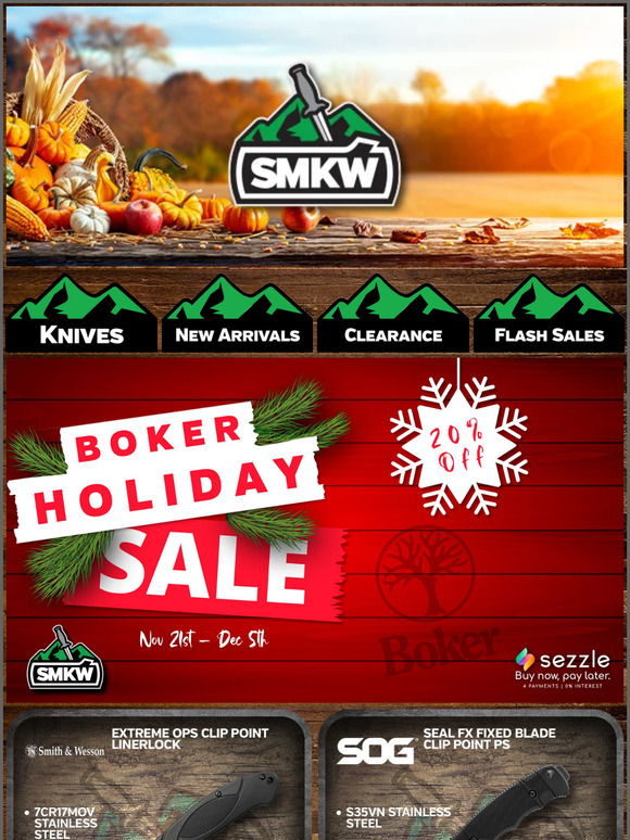 Smoky Mountain Knife Works It's Turkey Day EVE! Milled