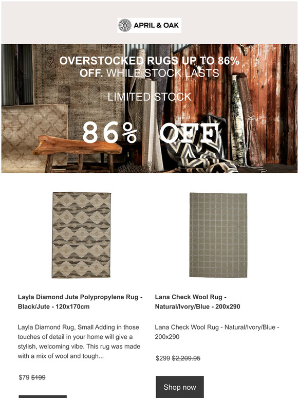 OVERSTOCKED INSANE RUG SALE! UP TO 86% OFF SELECT RUGS