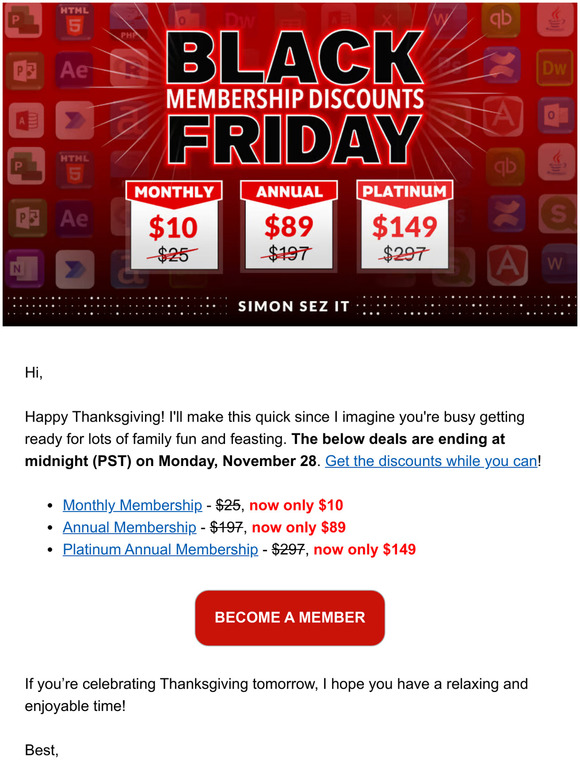 Happy Thanksgiving! + Black Friday Reminder