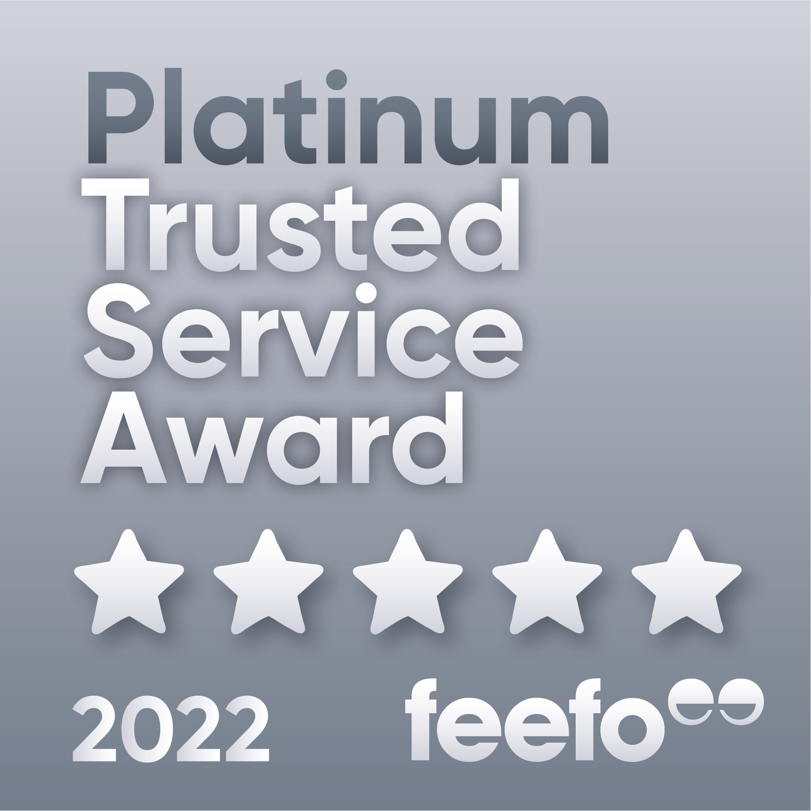 Winner - Feefo Platinum Trusted Service Award 2022