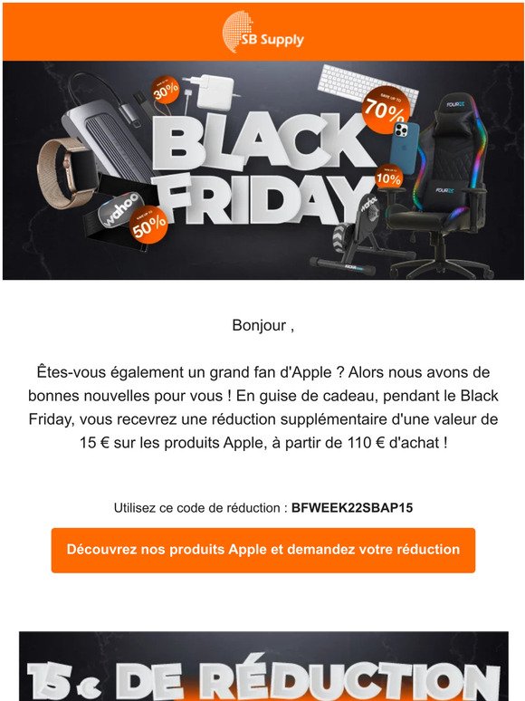 Bénéficiez de réductions supplémentaires sur les produits Apple pendant le Black Friday ! 💥