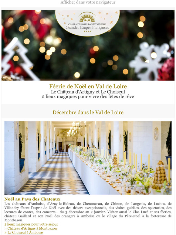 Ambiance de Noël dans les châteaux de la Loire, coffrets cadeaux