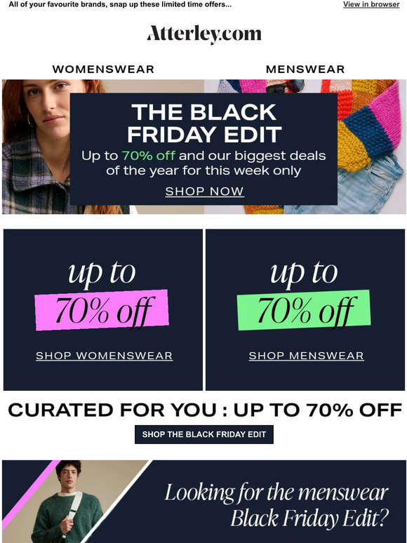 Our biggest BLACK FRIDAY ever - up to 70% off