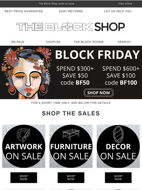 The Block Shop BLOCK FRIDAY ⚫ On Sale + Save 100 EXTRA off your order Milled