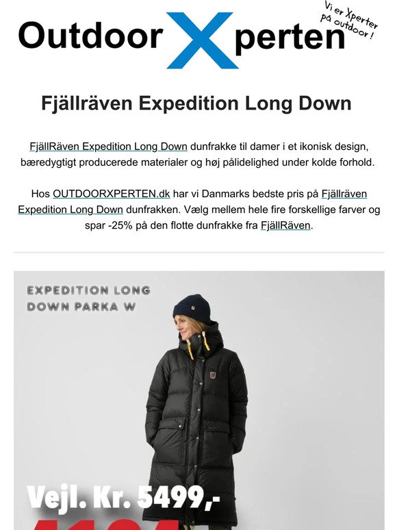 Danmarks bedste pris på Fjällräven Expedition Long dunfrakke