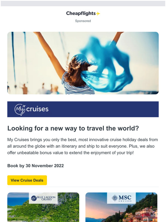 Secure your cruise today with low a deposit starting from $399*