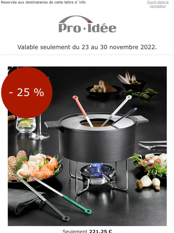 25 % sur l´appareil à fondue : votre promo spéciale