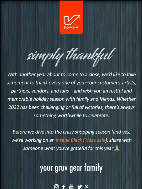 🙏🏽 A Word Of Thanks From Your Gruv Family