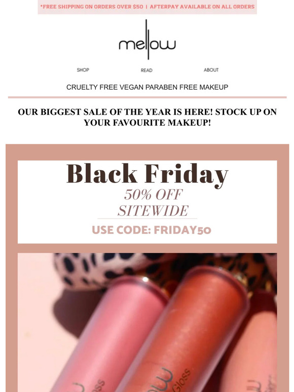 OUR BIGGEST SALE OF THE YEAR STARTS NOW! 50% OFF