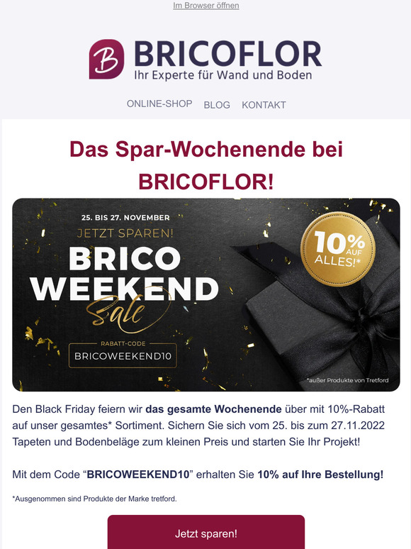 Jetzt sparen am BRICOWeekend!
