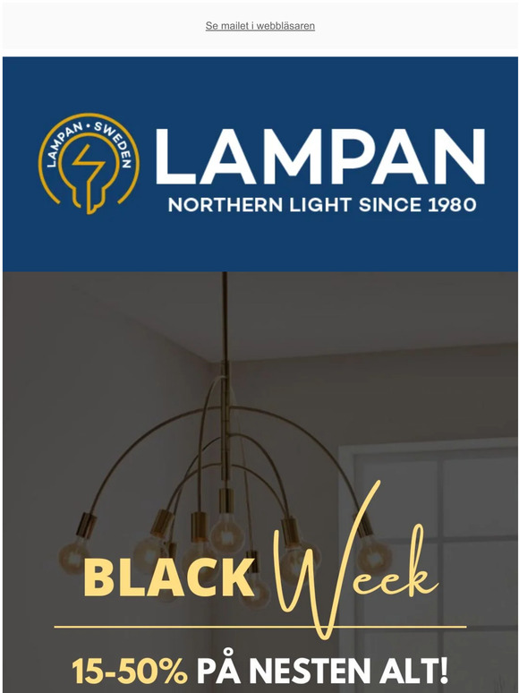 💡Black Week på Lampan! Opptil 50%