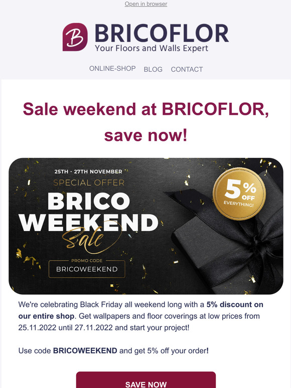 Save now on BRICOWeekend!