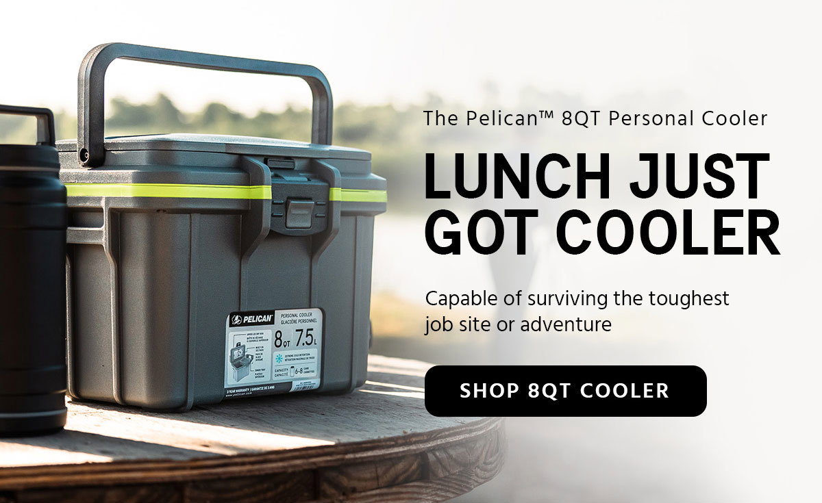 Pelican 8qt Personal Cooler (White/Gray)