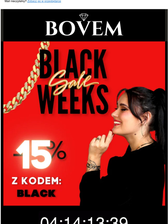 ❤ BLACK WEEK | -15% na złotą biżuterię!